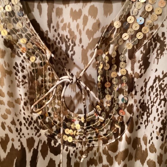 Hot In Hollywood Retro Leopard Print Blouse  1X - Picture 4 of 7